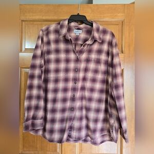 Carhartt Womens Purple Plaid Button Down Shirt